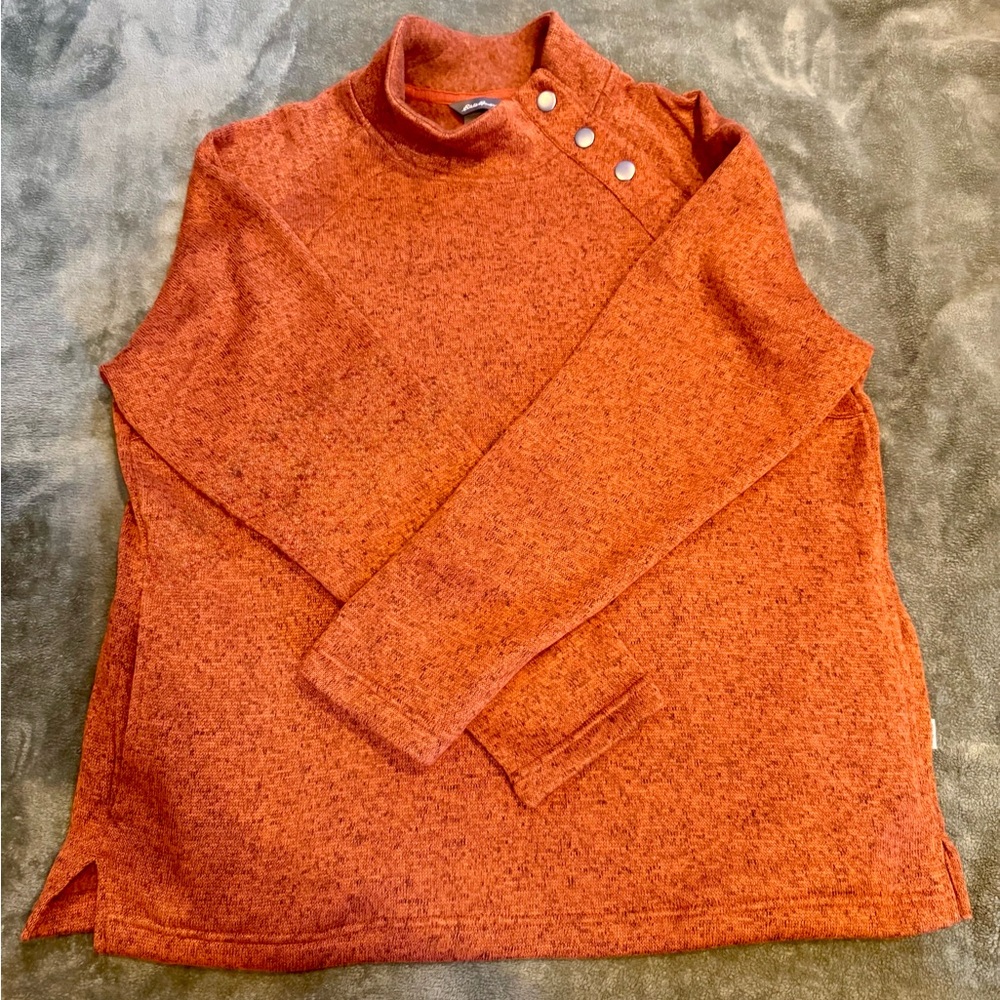 Eddie Bauer Women's Button-Detail Sweater - Burnt Orange
